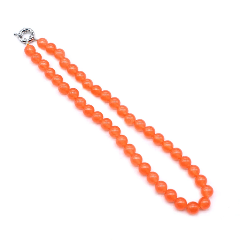Модный натуральный камень мандарин халцедон beads8mm 10 мм круглый бусины ожерелье самодельное элегантный подарок ювелирные изделия 18 дюймов