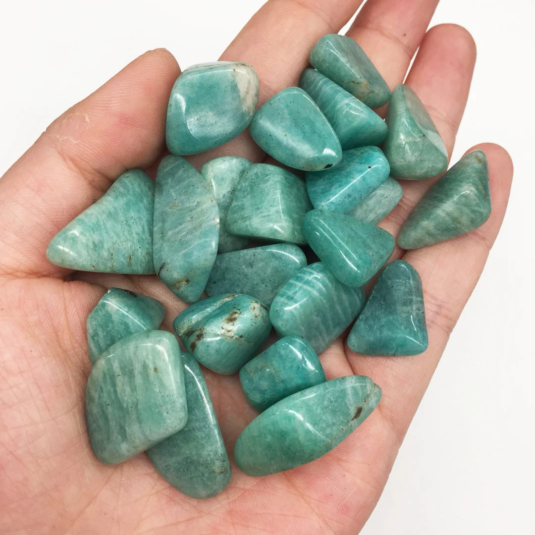 

natural quartz crystals tumbled stones amazonite stone for home decoration