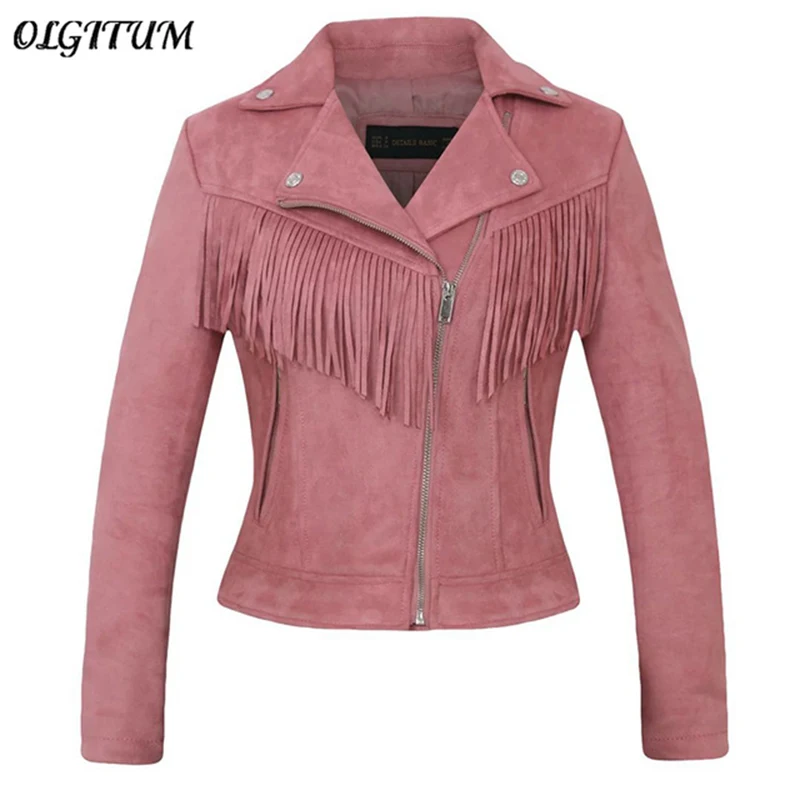Горячая Распродажа 2019 женская новая замшевая куртка из искусственной кожи для