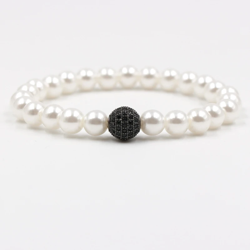 2019 Новый микро инкрустированный шар вырезанный черный камень жемчуг мужчины и