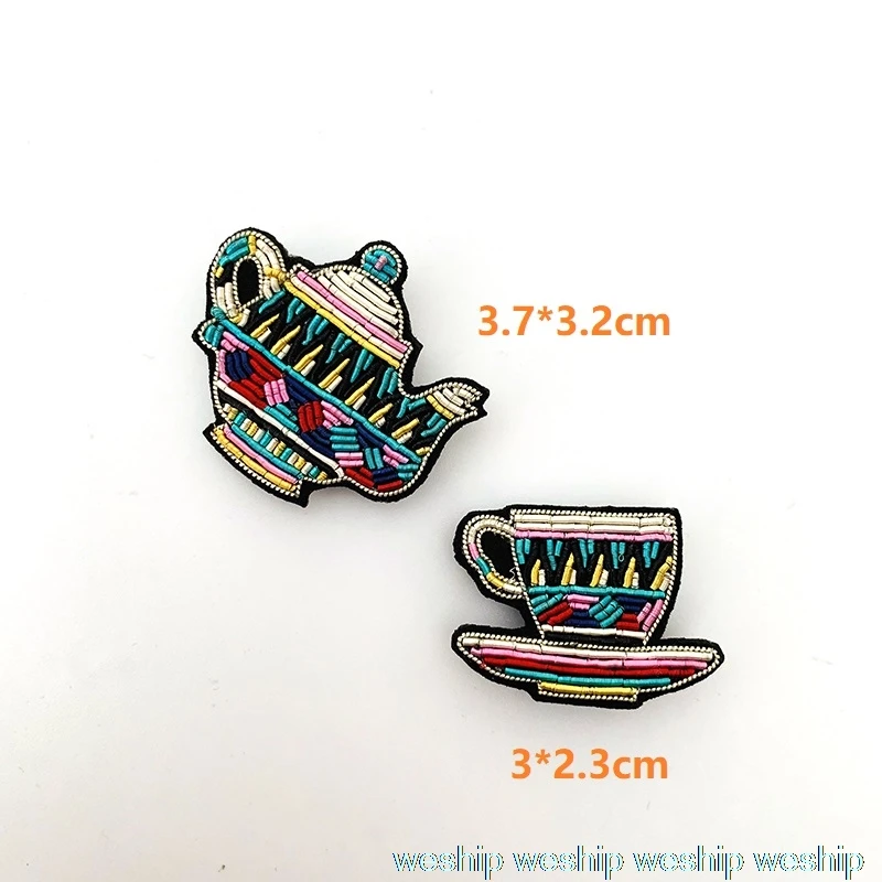 Самодельная новинка - 3D ручная вышивка значки чашки / заварник ковбойский армбанд аппликация на пальто, брюки, сумку, брошь.