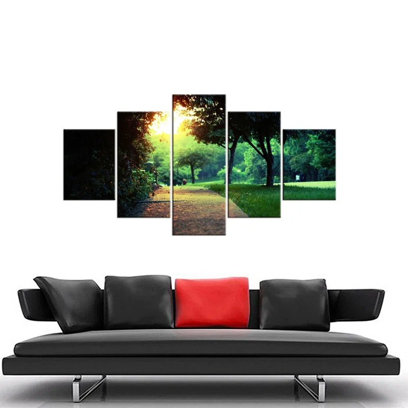 5 шт. украшение для дома художественное оформление холст принт солнечный свет лес