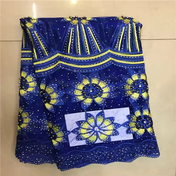 2018 New arrive Pretty african lace fabric with stones embroidery french tulle 6 color available 5 yards per lot | Дом и сад