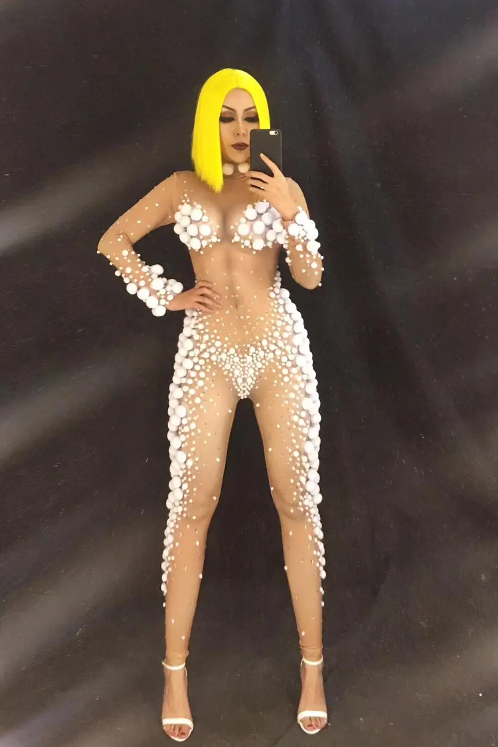 Настраиваемый сексуальный белый Рождественский комбинезон с маленькими