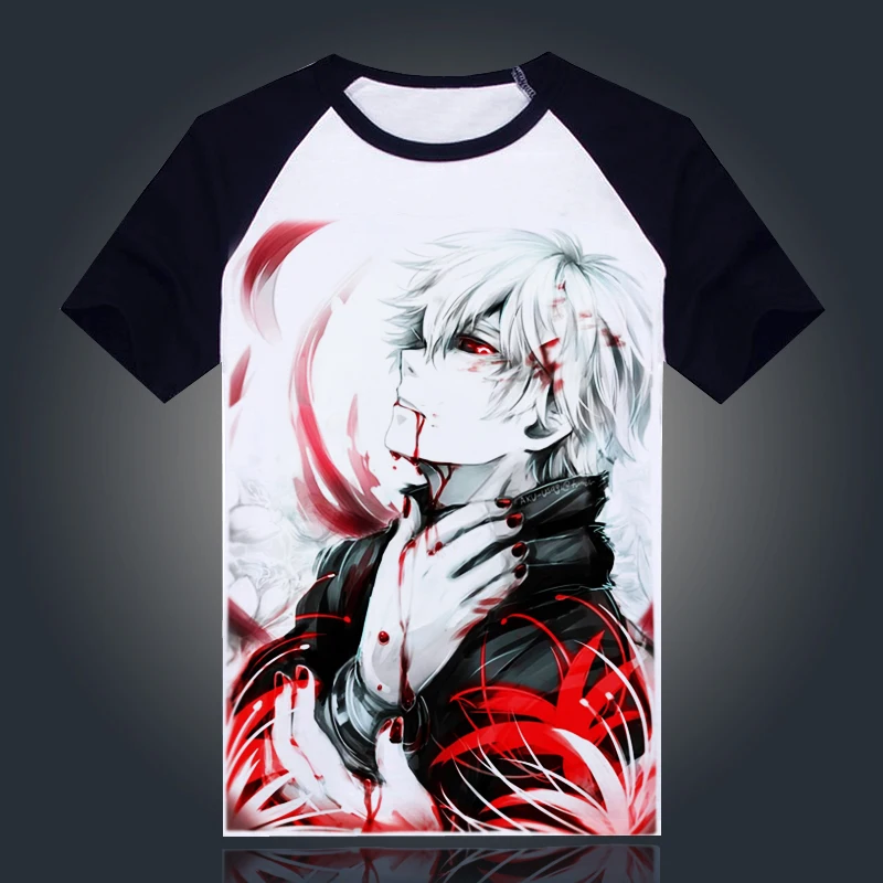 Токийский Гуль футболка новинка японское аниме Ken Kaneki костюм для косплея удобная
