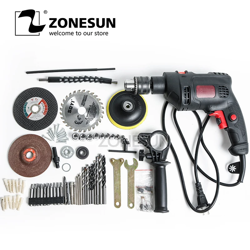 Электрическая дрель ZONESUN отвертка портативные Реверсивные электроинструменты