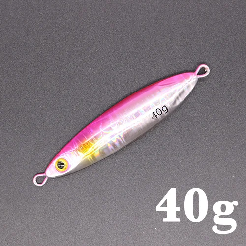 40g-Pink Casfun медленная приманка для джига на суше, медленная блесна, литая широкая микро приманка для джигинга, светящаяся приманка Leurre Peche, 1 шт., 10 г, 15 г, 20 г, 30 г, 40 г, 60 г - Цвет: 40g-Pink