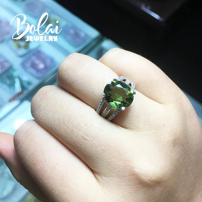 Bolaijewelry, изменение цвета zultanite diaspore кольцо 925 пробы серебро креативный Драгоценный Камень Овальный 10*12 мм элегантный дизайн подарок на день рождения