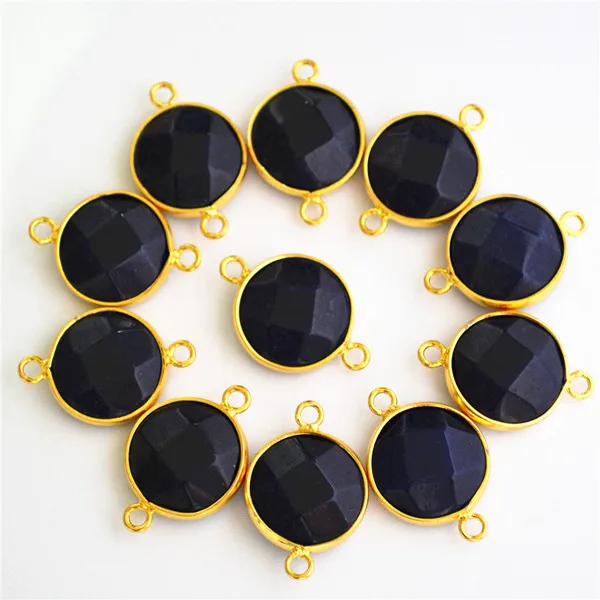 lapis lazuli Золотой цвет смешанный натуральный камень Подвески Кварцевые хрустальные бусины оптом соединитель для браслета, ожерелья DIY модные ювелирные изделия 12 шт - Окраска металла: lapis lazuli