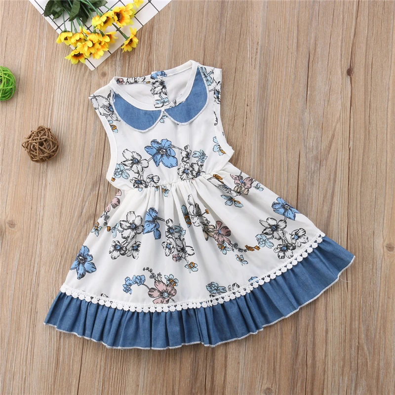 Kids Baby Girl Princess Lace Tutu Dress Toddler Girls Summer Vestido Floral Sleevless Party Birthday Holiday Dresses Sundress | Детская