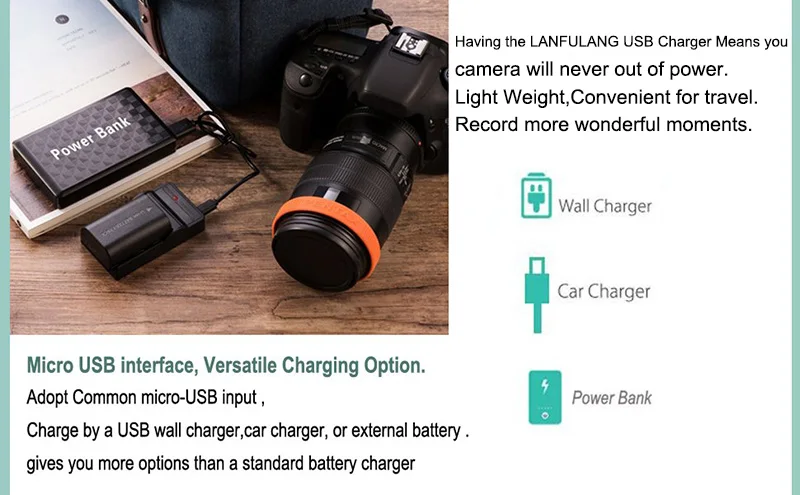 Зарядное устройство LANFULANG VW VBG130 VBG260 для Panasonic SDR H41 H48 HDC HS700 HS9 SD600|battery charger|charger