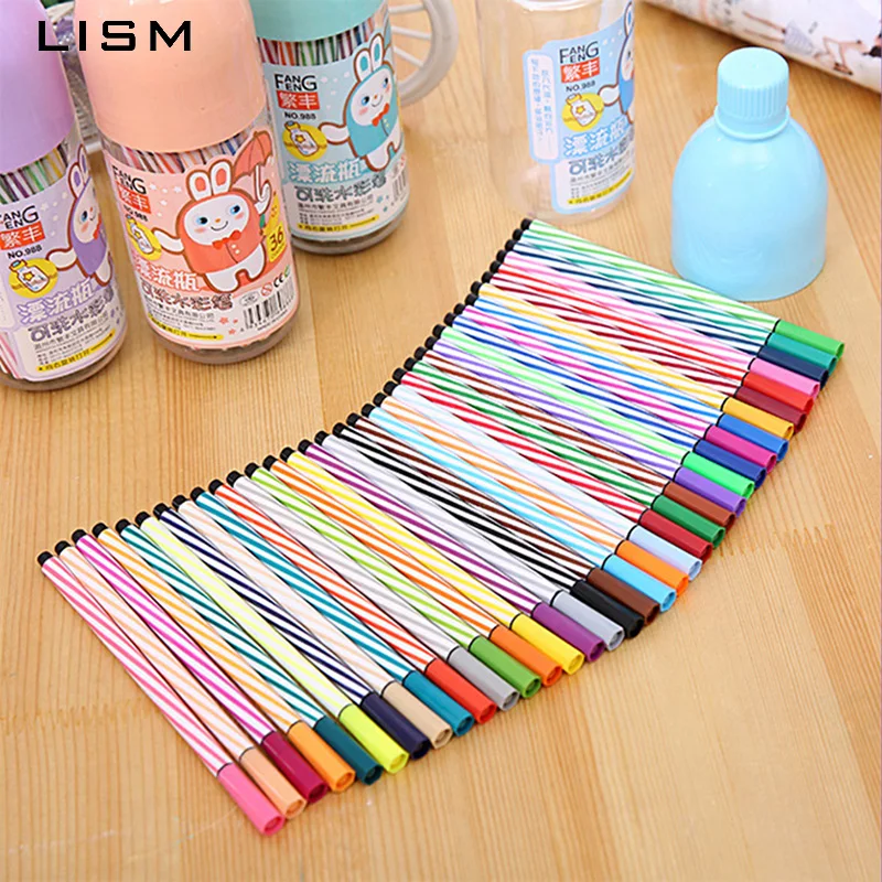 12 Colors Students Creative Washable Watercolor Pen Color Lucky Bottle Packing Art Marker Drawing Set Supplies Child Gift