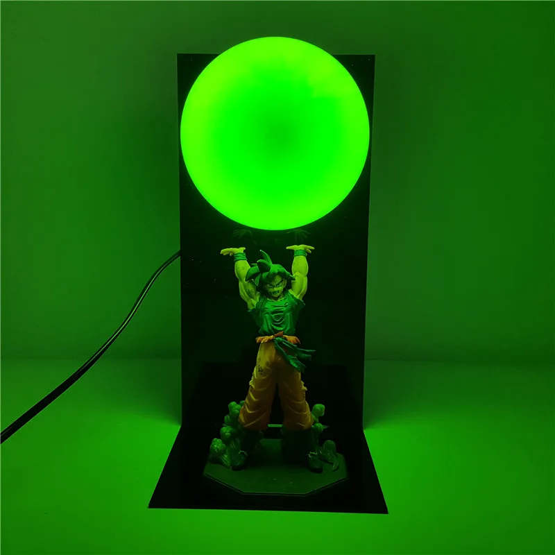 Зеленый Dragon Ball Z Goku Spirit Bomb фигурки светодиодные лампы игрушки аниме Dragon Ball Супер Сон Гоку фигурка игрушка диорама 15 цветов выбрать - Цвет: Зеленый
