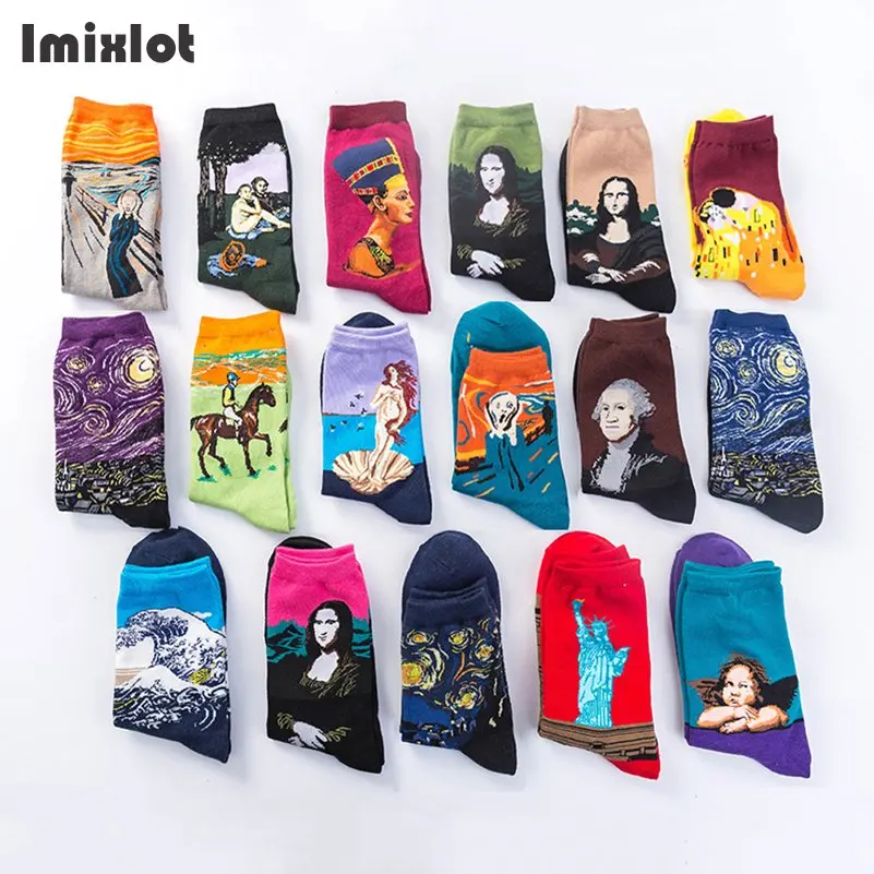 Imixlot/1 пара мужских носков хлопковые забавные носочки весна осень зима Носки с