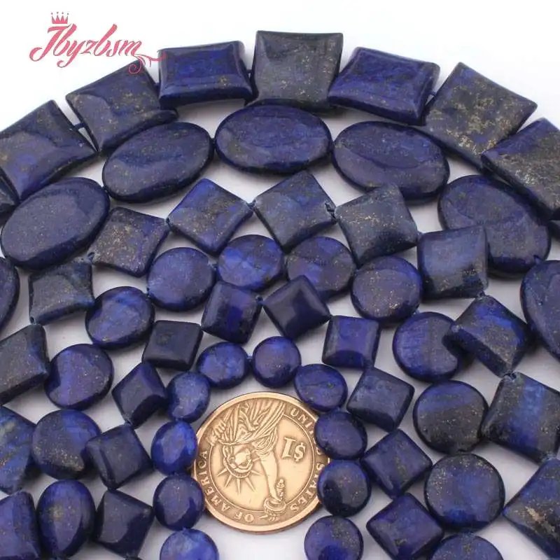 8 10 12 20mm Round Coin Square Rondelle Blue Lapis Lazuli Stone Beads For DIY Necklace Bracelet Jewelry Making 15&quot Free Shipping |