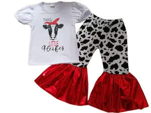 Лидер продаж 2020, детская одежда с рисунком коровы и животных moody, модный Индивидуальный стиль для девочек