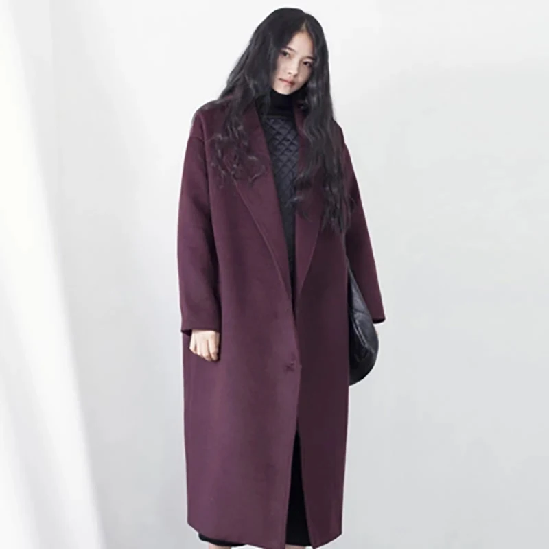 Бренд шерсть 2017 осеннее длинное пальто Макси женское элегантная женская одежда