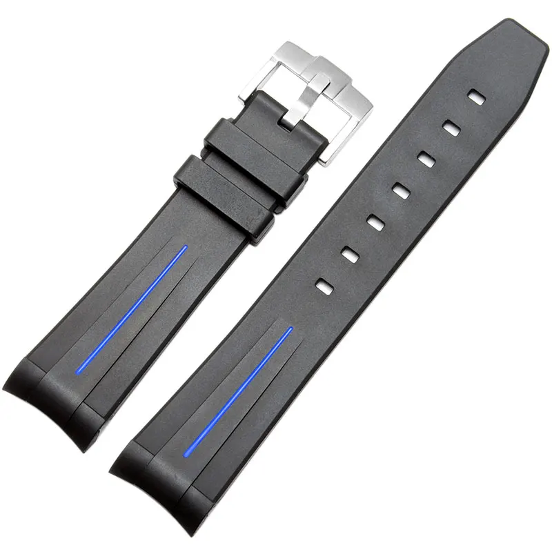 Silicone Rubber bracelet 20mm watchband sport watch strap curved interfaces wristband waterproof accessories belt | Наручные часы