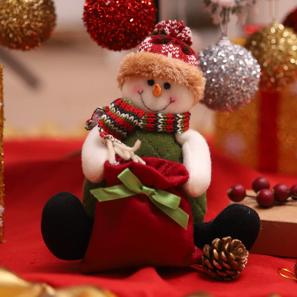 Рождественская сцена Подарочный пакет для детей сидячие куклы украшения позы