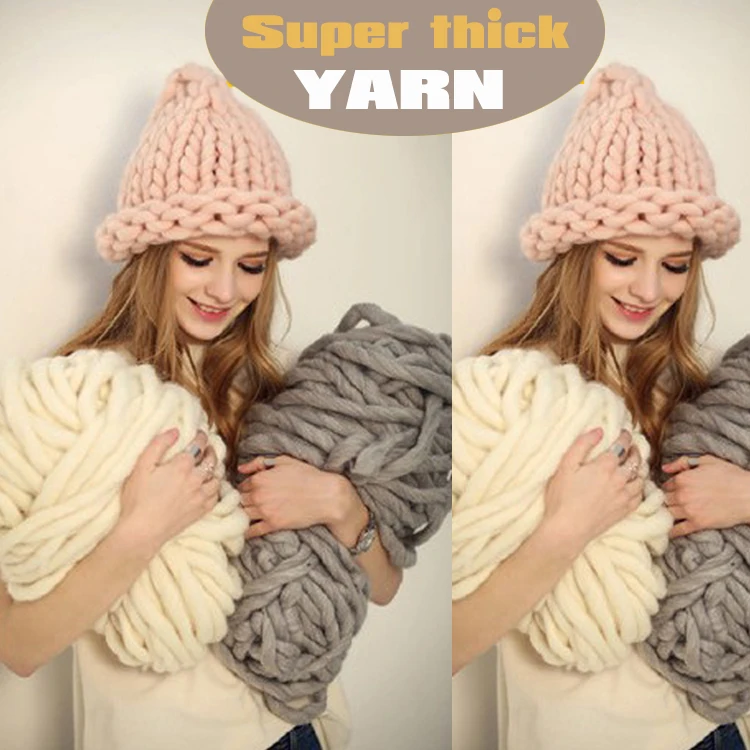 Сверхтолстая пряжа для вязания Высококачественная толстая шапки ручного
