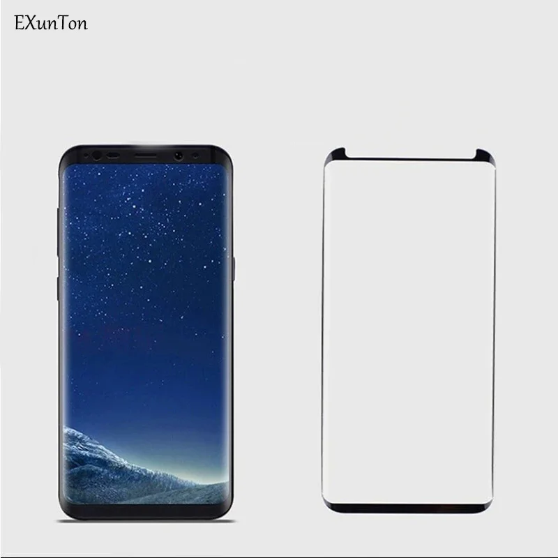 EXUNTON 3D Curved Edge Full Glue Case Friendly Tempered Glass For Samsung Galaxy S7 S7Edge Adhesive Screen Protector | Мобильные