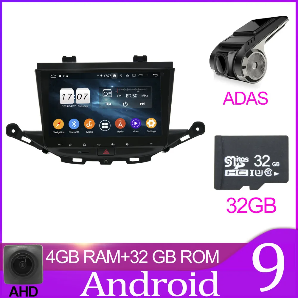 32GB With ADAS Owtosin автомобильный Радио мультимедийный видео плеер навигация gps Android 9,0 для Opel ASTRA K автомобиль 4 Гб ram 32 Гб rom - Цвет: 32GB With ADAS