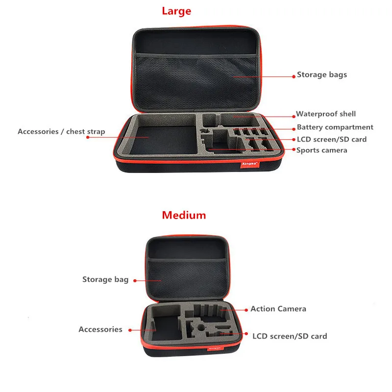 Portable Storage Bag Protective Carry Case EVA shockproof Box For Gopro hero 7 6 5 4 3 Xiaomi Yi Action Camera Accessories | Электроника