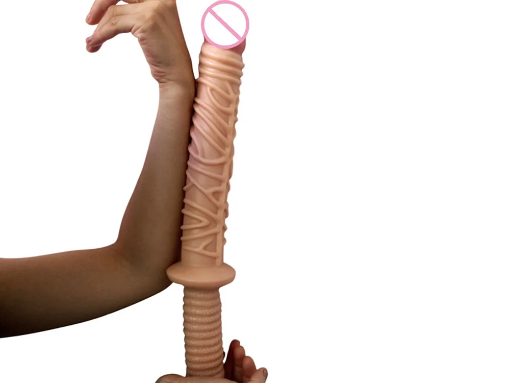 1 шт. водонепроницаемый реалистичный мягкий фаллоимитатор с ручкой 42*4 5 см |