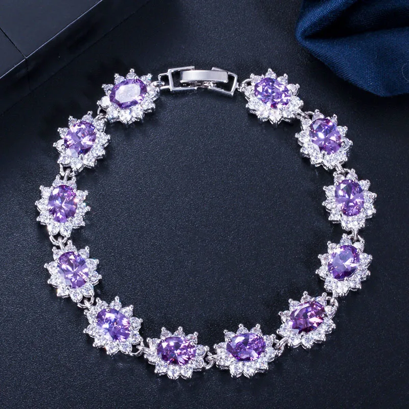 ThreeGraces New Women Cubic Zirconia Jewelry Large Flower Black Crystal Bracelets Bangles pulseras mujer moda 2020 BR055 | Украшения и