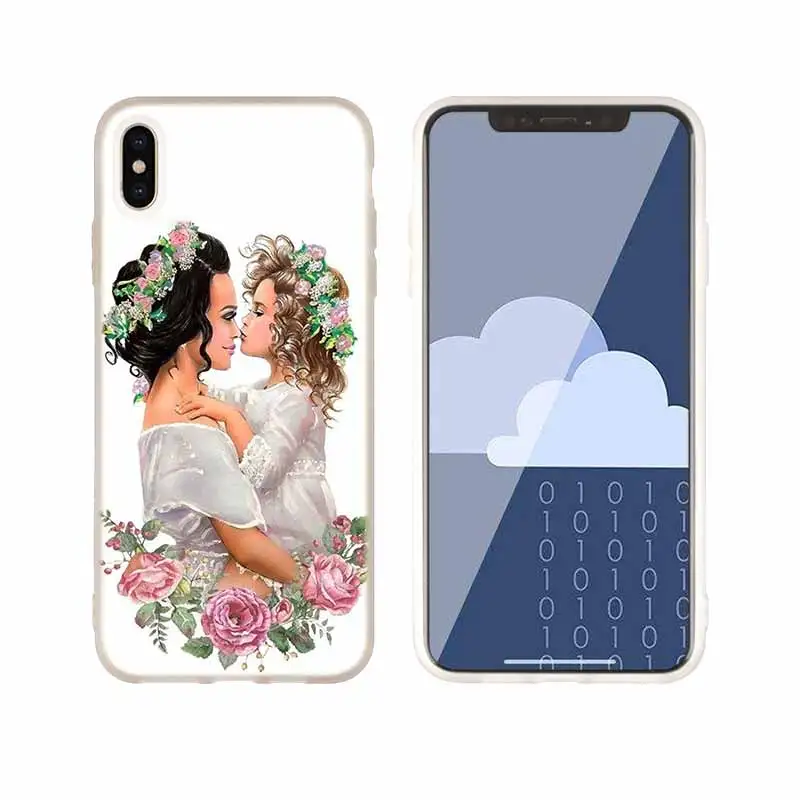 as the picture 04 Чехол для телефона s, силиконовый мягкий чехол для iPhone 11 Pro X XS Max XR 6 6S 7 8 Plus 5 4S SE, Коричневый чехол для мамы и дочки, бампер etui - Цвет: as the picture 04
