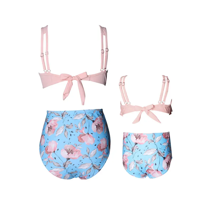 Купальный костюм для мамы и дочки платья Мама я Одинаковая одежда семьи комплект