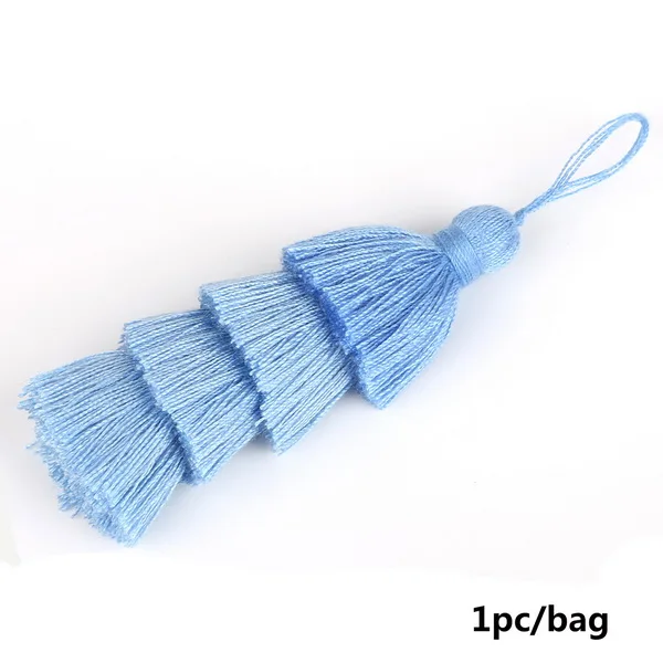 Ligth Blue 1 шт. 8 см полиэстер шелковая кисточка бахрома вырезанная Подвеска хлопок кисточка для украшения свадьбы DIY Швейные шторы аксессуары - Цвет: Ligth Blue