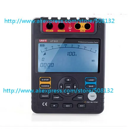 UNI T UT512 UT 512 цифровые измерители сопротивления изоляции вольтметр Авто Диапазон