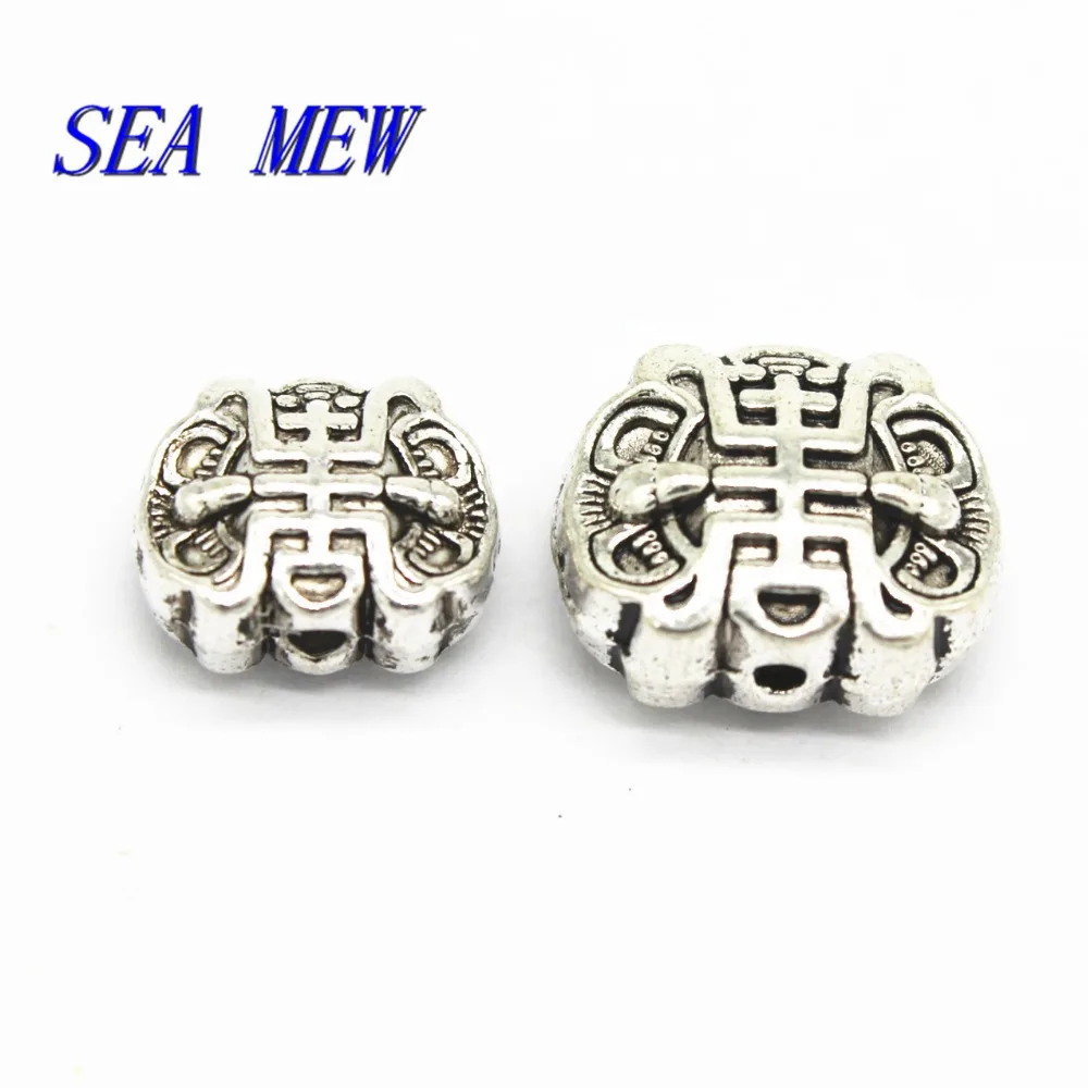 SEA MEW 10 шт. античный серебряный цвет китайский узел разделительные бусины