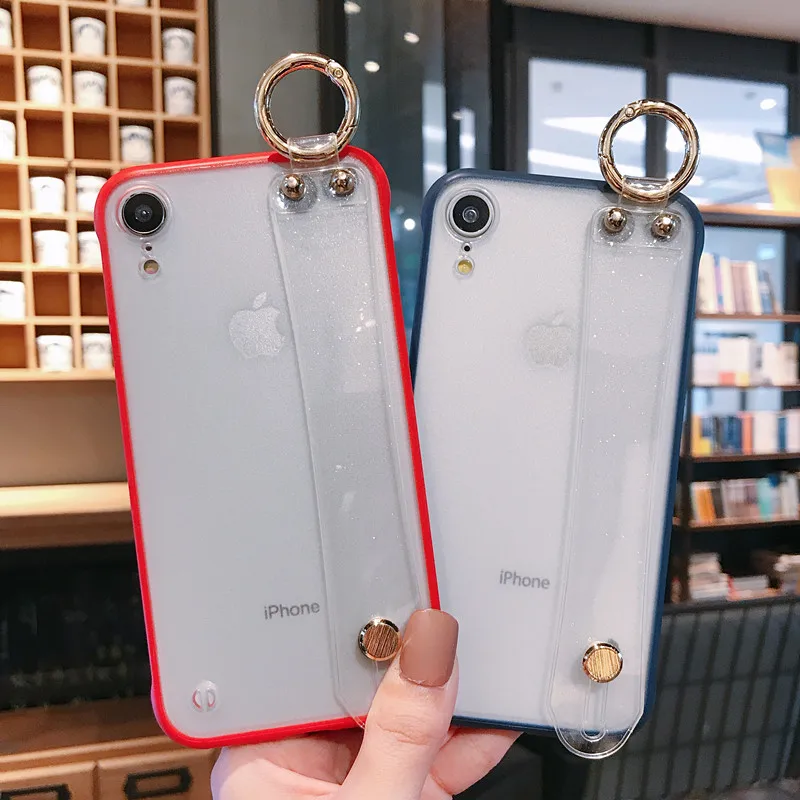 Милый матовый чехол подставка для iPhone 6 6s 7 8 plus XS Max XR с ручным держателем мягкий