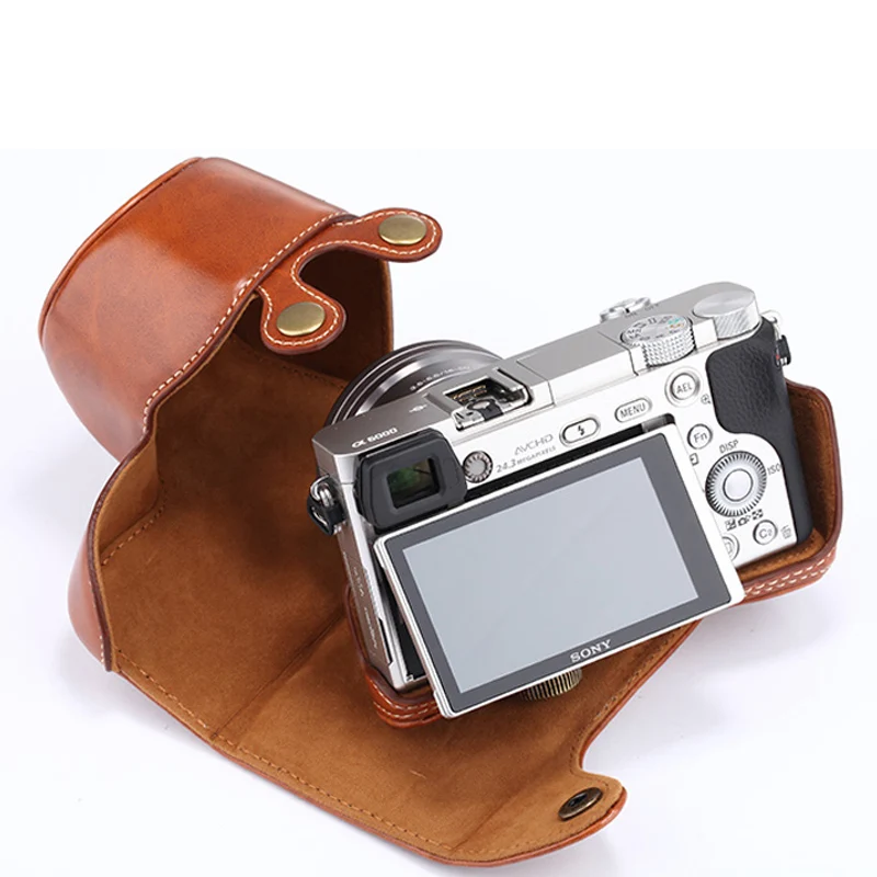 Чехол из искусственной кожи для камеры Sony a6300 жесткий чехол сумка на плечо с