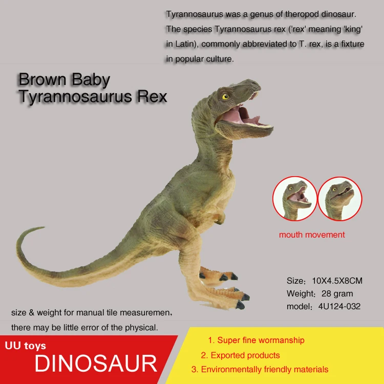 Фото Игрушки-фигурки коричневый малыш тираннозавр рекс высокая модель