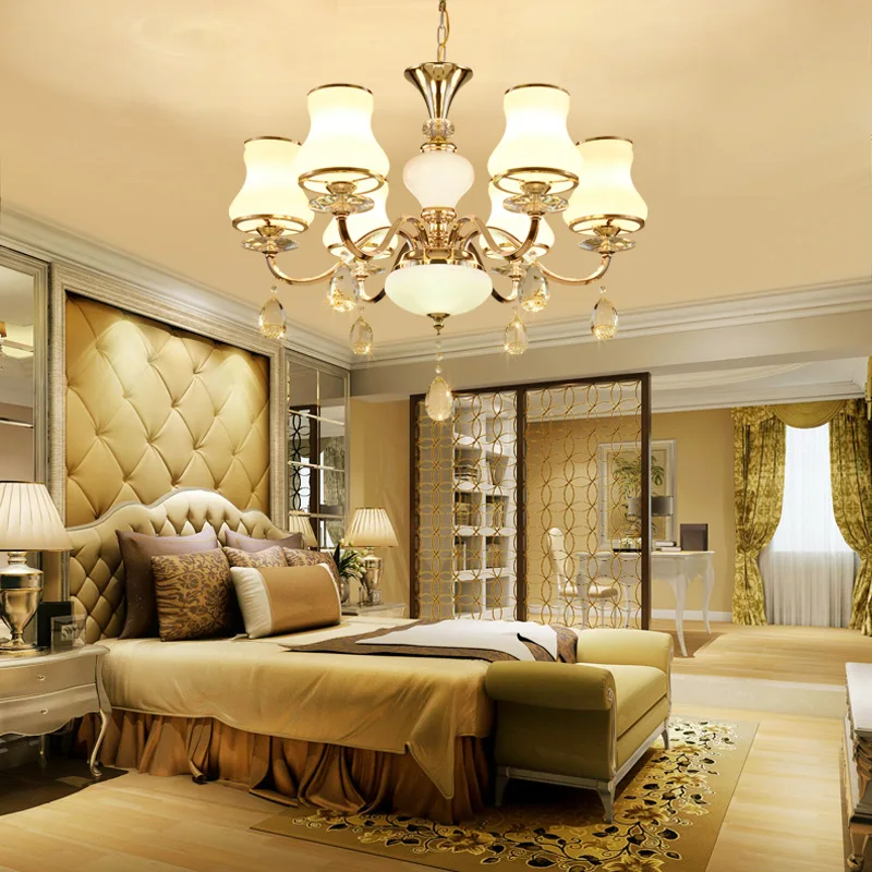 

Modern LED Gold Crystal Chandeliers lustres de cristal Living room Dining room lampadario led candelabros decorativos