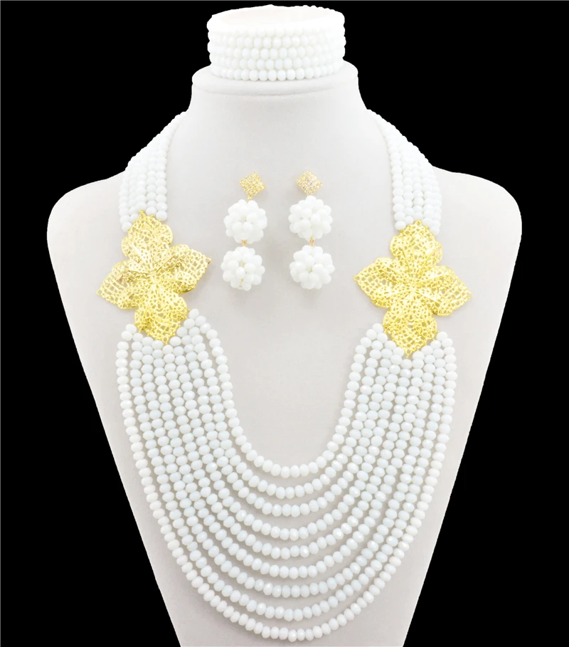 Классические нигерийские Свадебные африканские бусины ювелирный набор