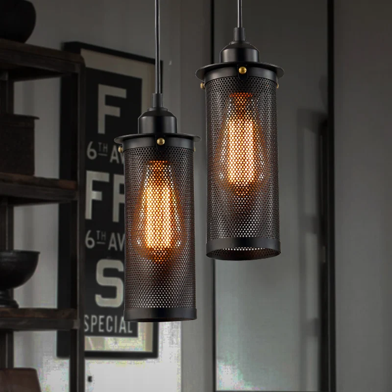Фото Винтажная металлическая Подвесная лампа Эдисона в стиле лофт индастриал 1