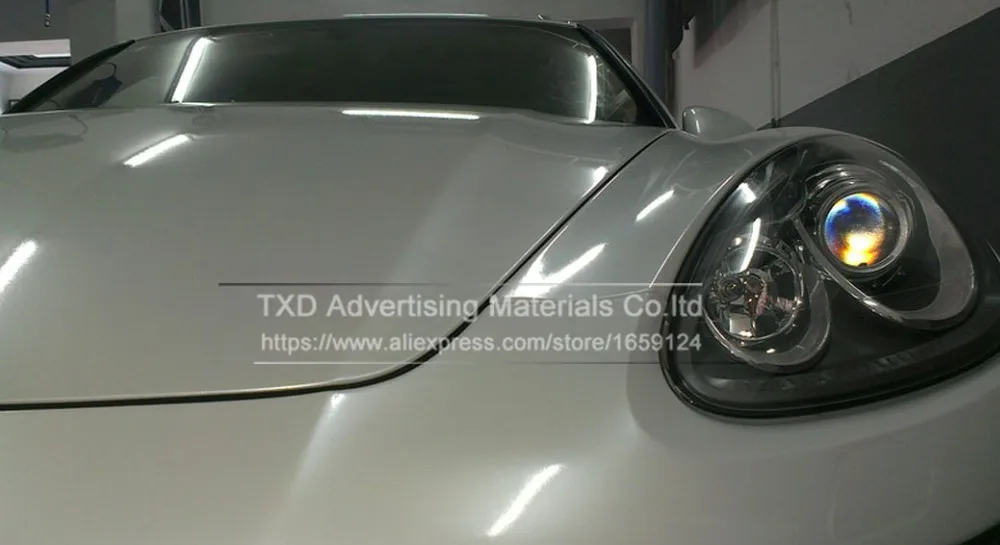Автомобильный Стайлинг 152 см x 30 см Глянцевая атласная хромированная керамическая белая виниловая обертка керамическая жемчужина белая виниловая наклейка для автомобиля