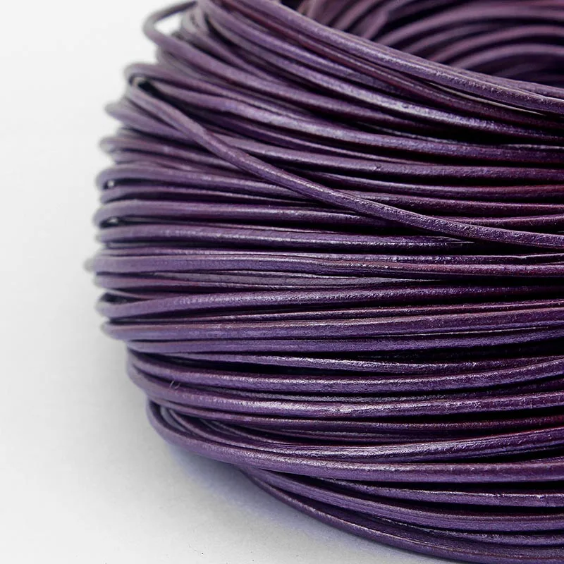Purple 10 метров многоцветный 2 мм круглый шнур из натуральной кожи для DIY браслета ожерелья ювелирных изделий Аксессуары - Цвет: Purple