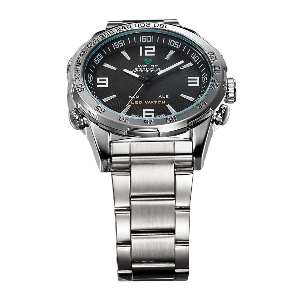 Новые мужские часы роскошного бренда Weide полностью Стальные кварцевые
