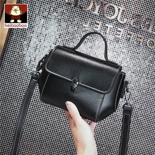 black large bag Beibaobao, женская мода, сумка через плечо, чистый цвет, на одно плечо, женская, простой стиль, ранец, высокое качество, с клапаном, для покупок - Цвет: black large bag