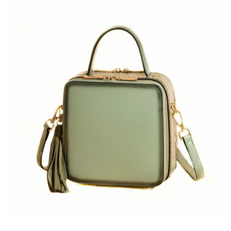 Новая маленькая черная женская сумка-мессенджер с клапаном сумка из спилка