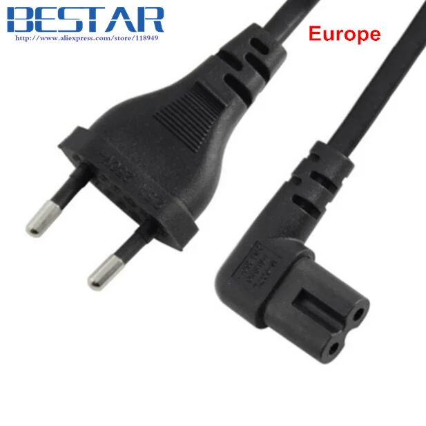 Европа и США 2pin папа до 90 градусов прямоугольный IEC 320 IEC320 C7 кабель питания 1 м 100 см