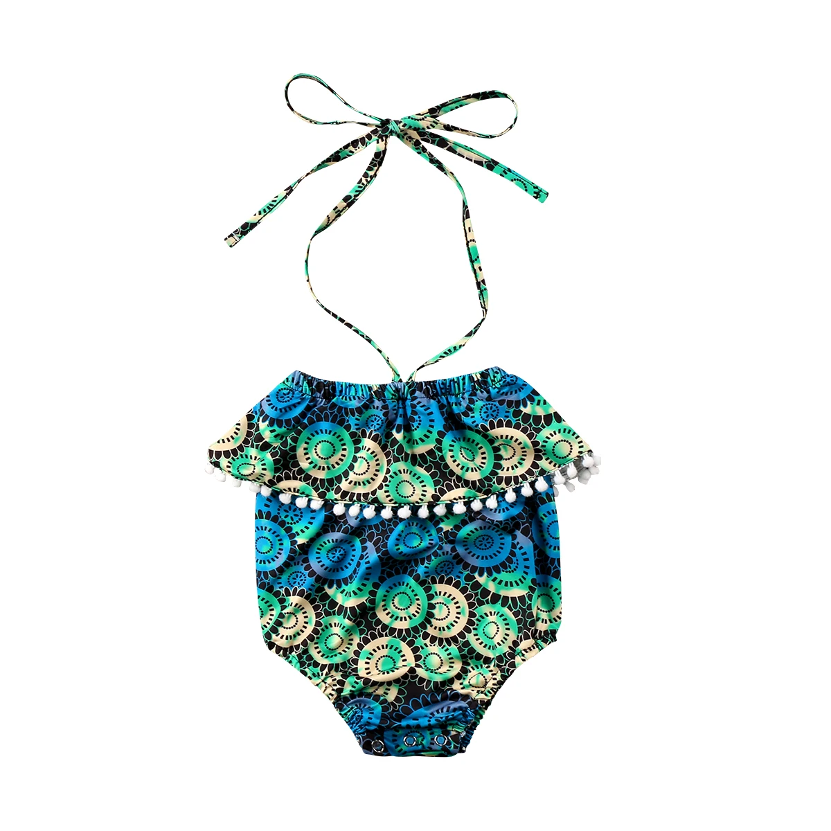 2018 Новый комбинезон для новорожденных девочек бохо на бретелях с цветочным