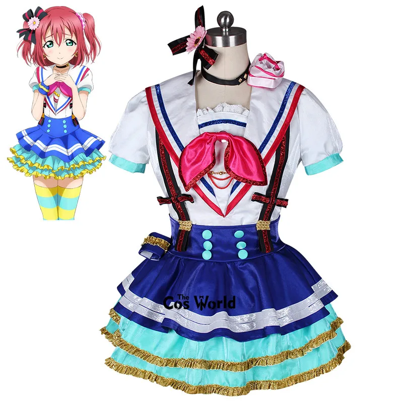 Love Live Sunshine Aqours прыгающее сердце 9 символов таками тика Kurosawa Dia Ruby Riko платье