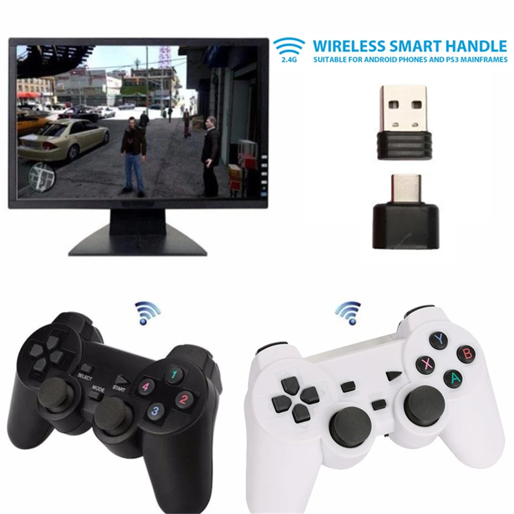 2 4 Ghz USB беспроводной игровой контроллер Джойстик Геймпад для Sony Playstation PS3 игровая