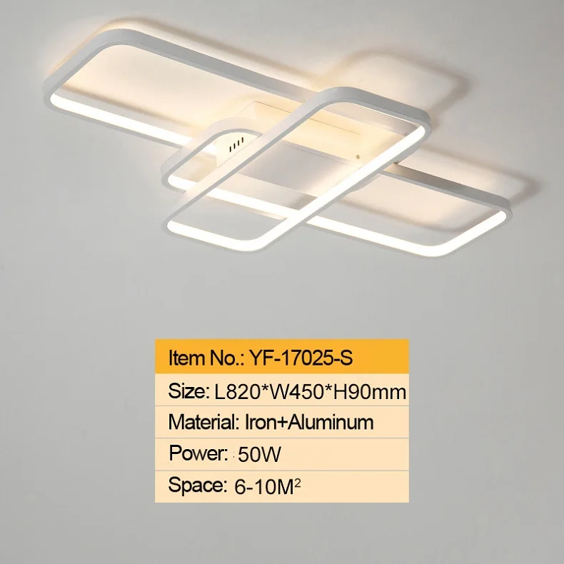 820x450mm White Прямоугольный пульт дистанционного управления, современные светодиодные потолочные лампы для гостиной, спальни, дома, AC85-265V, Белый/Черный потолочный светильник - Цвет корпуса: 820x450mm White